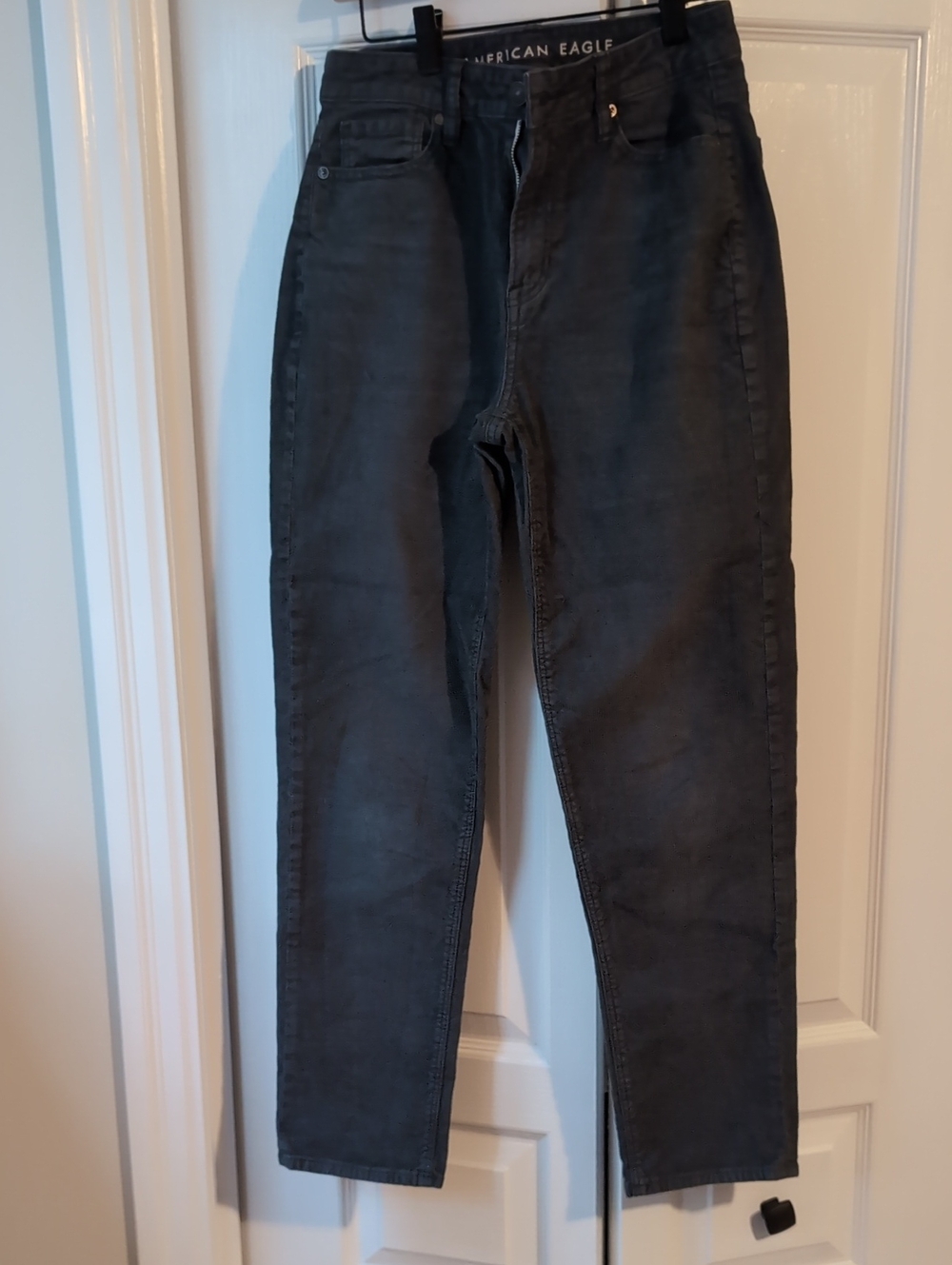 American Eagle Blue Corduroy Pants US2 Mom Straight Jean